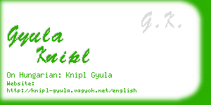 gyula knipl business card